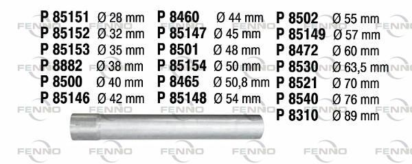 Obrázok Vyfukove potrubie, univerzalne FENNO  P8500