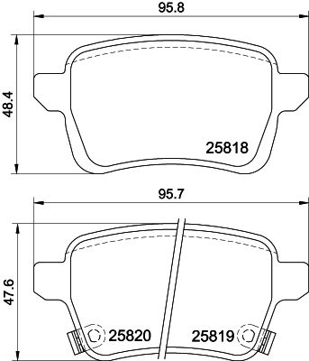 Obrázok Sada brzdových platničiek kotúčovej brzdy HELLA  8DB355036431