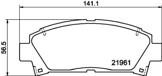 Obrázok Sada brzdových platničiek kotúčovej brzdy HELLA  8DB355016721