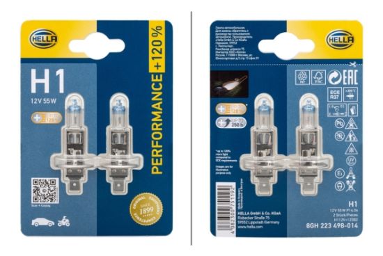Obrázok żiarovka pre hlavný svetlomet HELLA PERFORMANCE UP TO 120% 8GH223498014