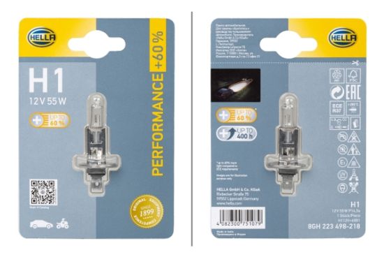 Obrázok żiarovka pre hlavný svetlomet HELLA PERFORMANCE UP TO 60% 8GH223498218