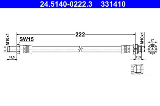 Obrázok Brzdová hadica ATE  24514002223