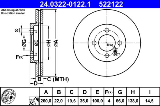 Obrázok Brzdový kotúč ATE PowerDisc 24032201221