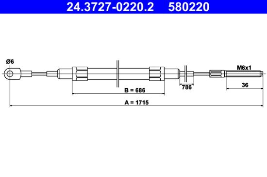 Obrázok żażné lanko parkovacej brzdy ATE  24372702202