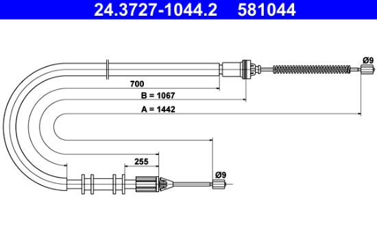 Obrázok żażné lanko parkovacej brzdy ATE  24372710442