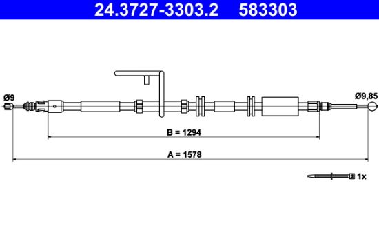 Obrázok żażné lanko parkovacej brzdy ATE  24372733032