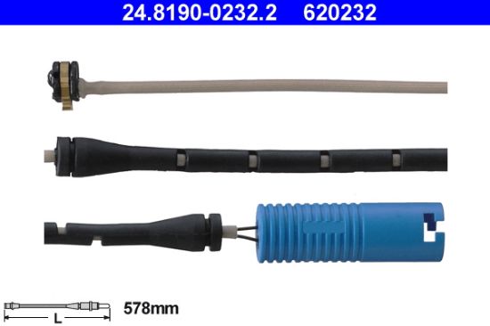 Obrázok Výstrażný kontakt opotrebenia brzdového oblożenia ATE  24819002322