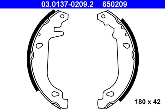 Obrázok Sada brzdových čeľustí ATE  03013702092