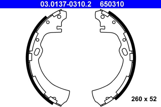 Obrázok Sada brzdových čeľustí ATE  03013703102
