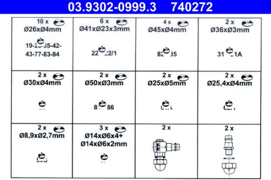 Obrázok Sada tesnení, pripojovací adaptér (odvzdużnovacie zariadenie ATE  03930209993