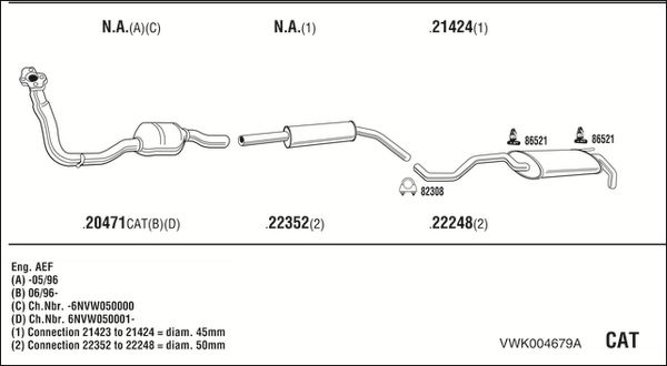 Obrázok Výfukový systém WALKER  VWK004679A