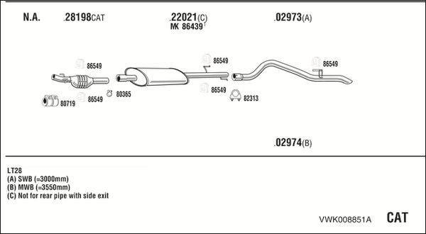 Obrázok Výfukový systém WALKER  VWK008851A
