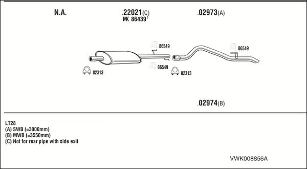 Obrázok Výfukový systém WALKER  VWK008856A