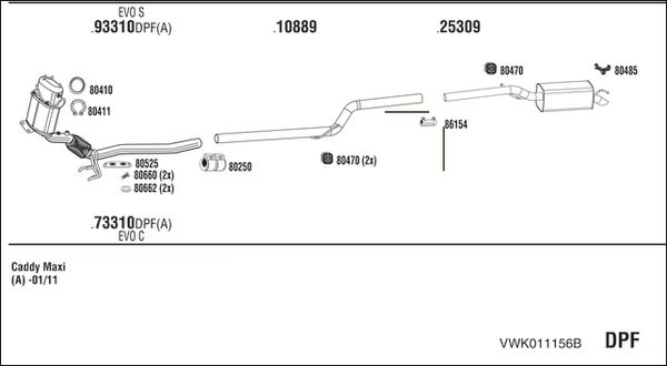 Obrázok Výfukový systém WALKER  VWK011156B