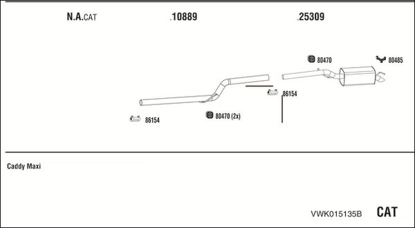 Obrázok Výfukový systém WALKER  VWK015135B
