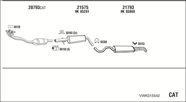 Obrázok Výfukový systém WALKER  VWK015542