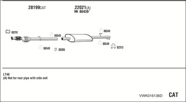 Obrázok Výfukový systém WALKER  VWK016136D