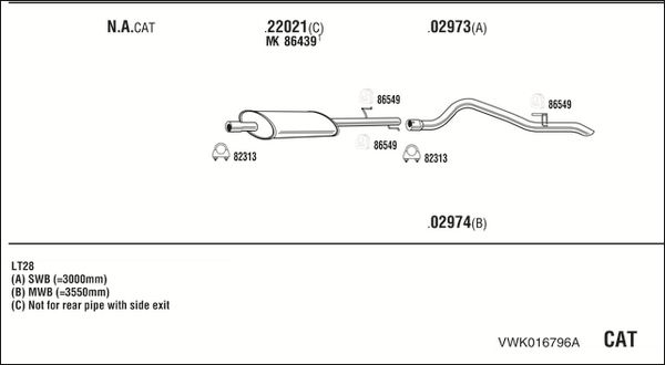 Obrázok Výfukový systém WALKER  VWK016796A
