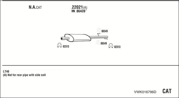 Obrázok Výfukový systém WALKER  VWK016796D