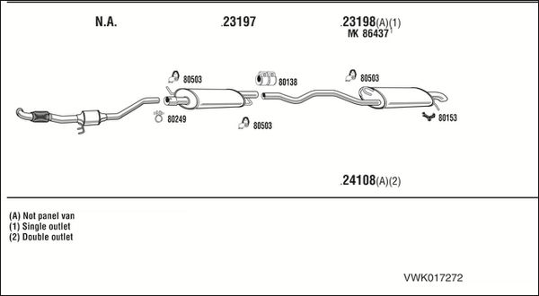 Obrázok Výfukový systém WALKER  VWK017272