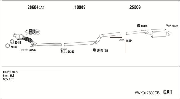 Obrázok Výfukový systém WALKER  VWK017809CB