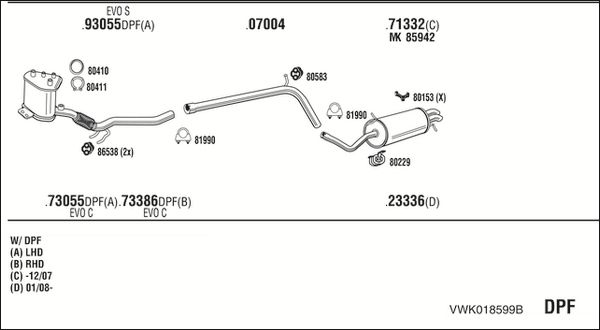 Obrázok Výfukový systém WALKER  VWK018599B