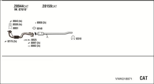 Obrázok Výfukový systém WALKER  VWK018971