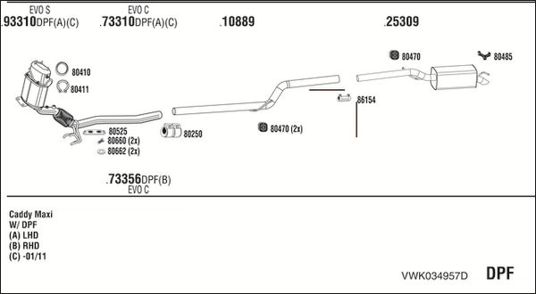 Obrázok Výfukový systém WALKER  VWK034957D
