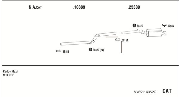 Obrázok Výfukový systém WALKER  VWK114352C