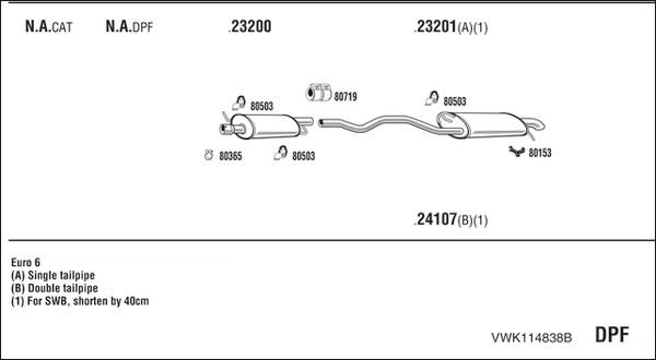 Obrázok Výfukový systém WALKER  VWK114838B