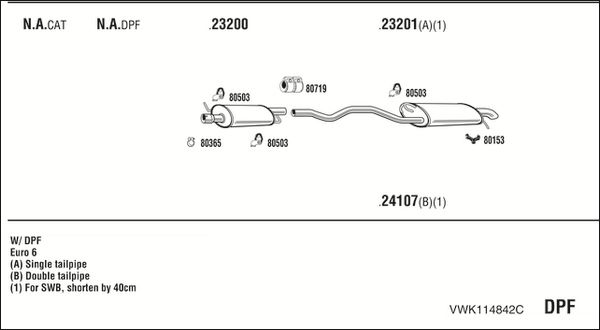 Obrázok Výfukový systém WALKER  VWK114842C