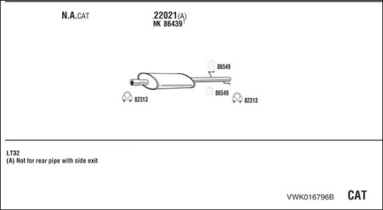 Obrázok Výfukový systém WALKER  VWK016796B