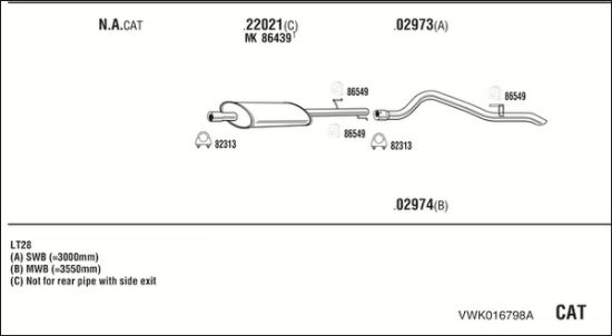 Obrázok Výfukový systém WALKER  VWK016798A