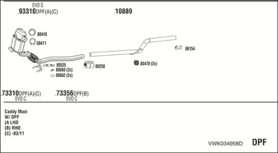 Obrázok Výfukový systém WALKER  VWK034958D