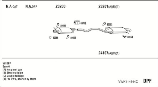 Obrázok Výfukový systém WALKER  VWK114844C