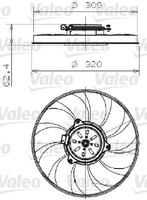 Obrázok Ventilátor chladenia motora VALEO  696002