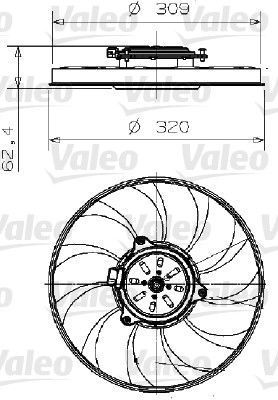 Obrázok Ventilátor chladenia motora VALEO  696003