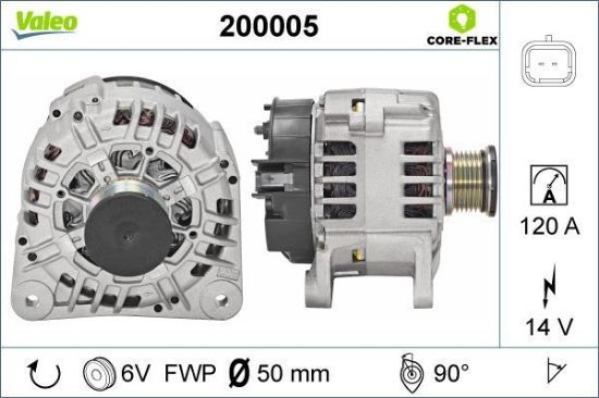 Obrázok Alternátor VALEO  CORE-FLEX 200005