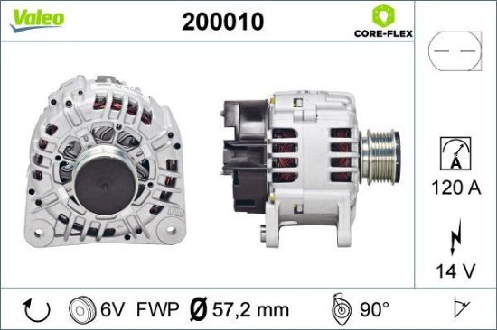 Obrázok Alternátor VALEO  CORE-FLEX 200010