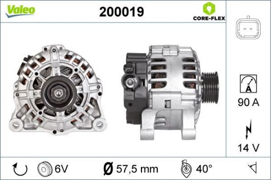 Obrázok Alternátor VALEO  CORE-FLEX 200019