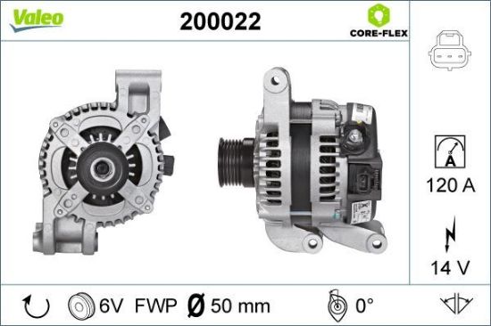 Obrázok Alternátor VALEO  CORE-FLEX 200022