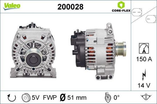 Obrázok Alternátor VALEO  CORE-FLEX 200028