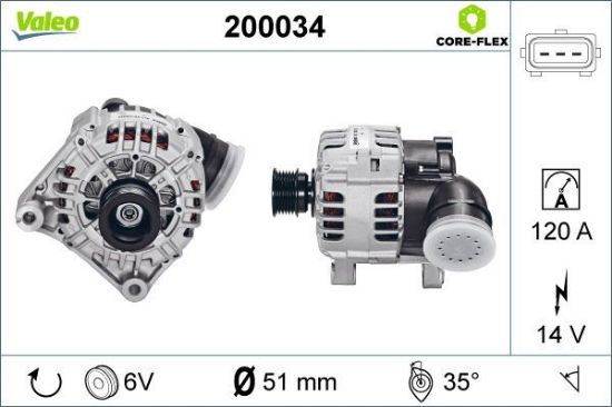 Obrázok Alternátor VALEO  CORE-FLEX 200034