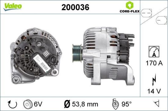 Obrázok Alternátor VALEO  CORE-FLEX 200036