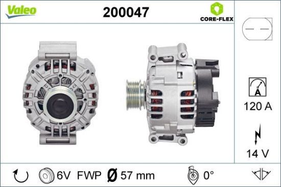 Obrázok Alternátor VALEO  CORE-FLEX 200047