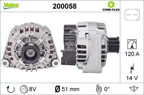 Obrázok Alternátor VALEO  CORE-FLEX 200058
