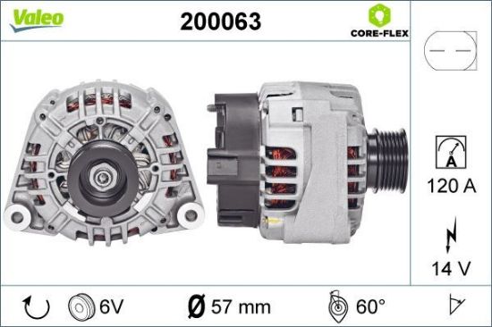 Obrázok Alternátor VALEO  CORE-FLEX 200063
