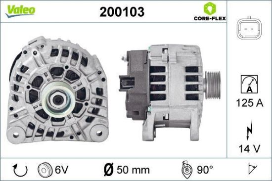 Obrázok Alternátor VALEO  CORE-FLEX 200103