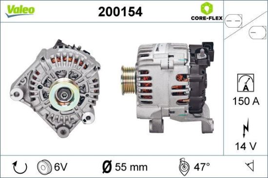 Obrázok Alternátor VALEO  CORE-FLEX 200154