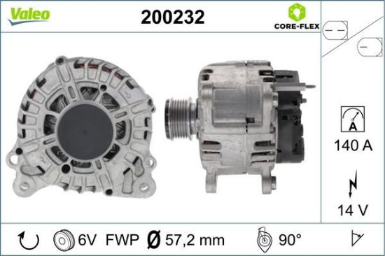 Obrázok Alternátor VALEO  CORE-FLEX 200232